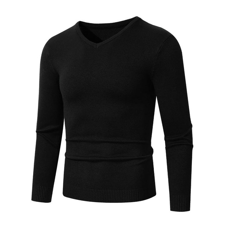 Herren Schmal geschnittener Feinstrick‑V‑Neck-Pullover mit Rippbund und atmungsaktiver Baumwollmischung Echo Archiv