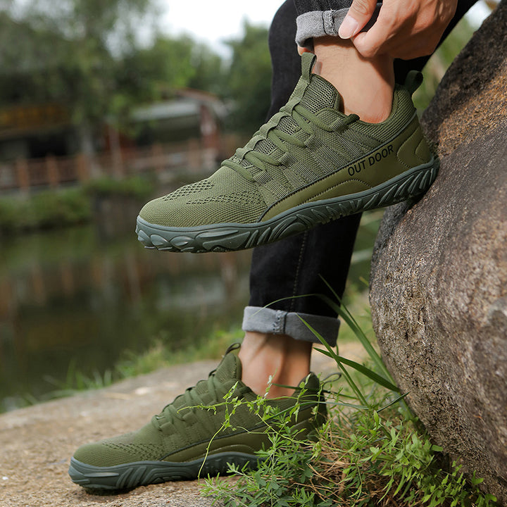 Herren leichte Outdoor-Trailrunning-Sneaker mit atmungsaktivem Strickoberteil, verstärkter Zehenkappe und griffiger Offroad-Laufsohle – Norré