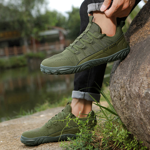 Herren leichte Outdoor-Trailrunning-Sneaker mit atmungsaktivem Strickoberteil, verstärkter Zehenkappe und griffiger Offroad-Laufsohle – Norré