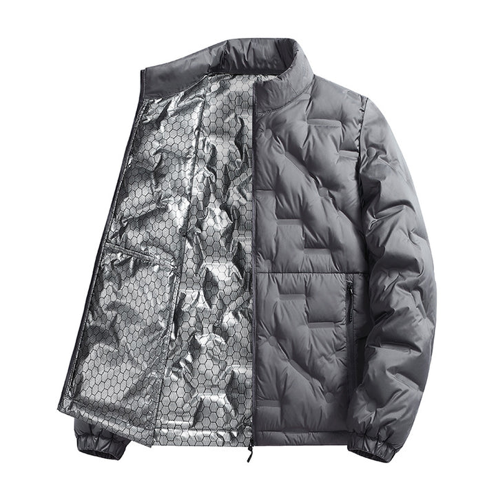 Herren Leichte gesteppte Thermojacke mit Stehkragen und Reißverschlusstaschen Echoarchiv