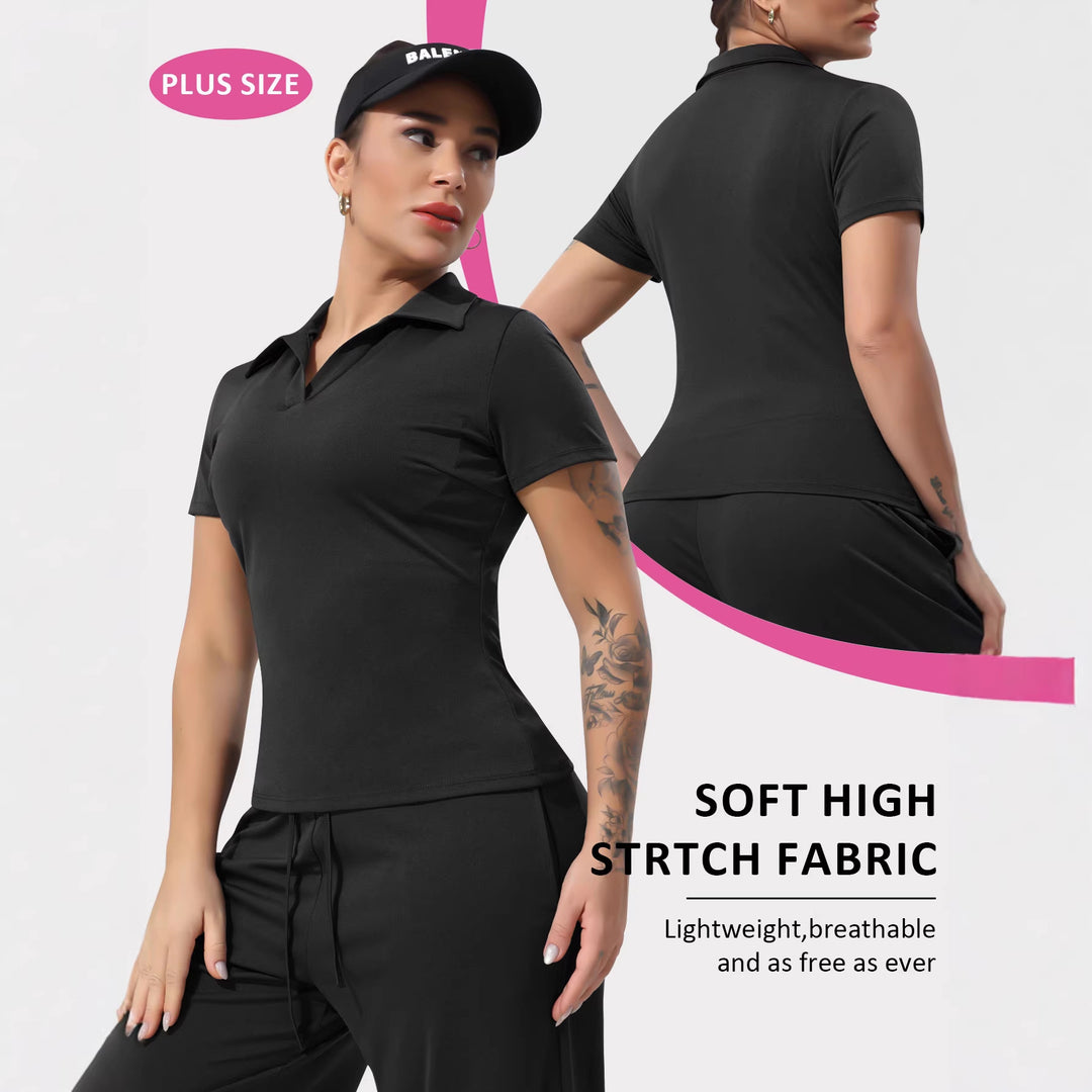 Damen Tailliertes Funktions-Polo mit Stretchjersey und Performance-Atmungsaktivität – Avérine
