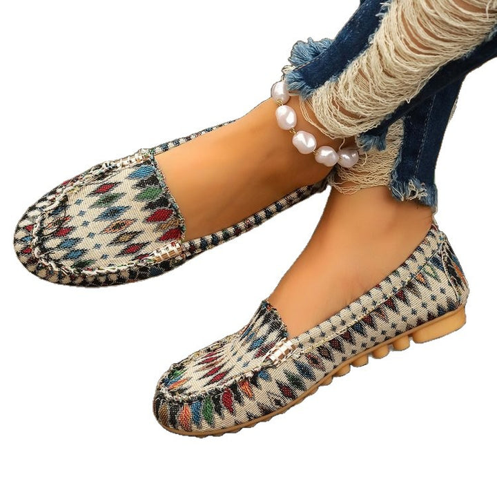 Damen Metallic Mokassin mit Noppenlaufsohle und Ziermetalldetail – Lioré