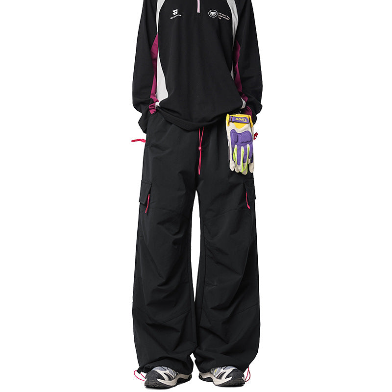 Herren Weite Funktions-Nylonhose mit Tunnelzugbund, Utility-Taschen & Baggy-Silhouette Echoarchiv
