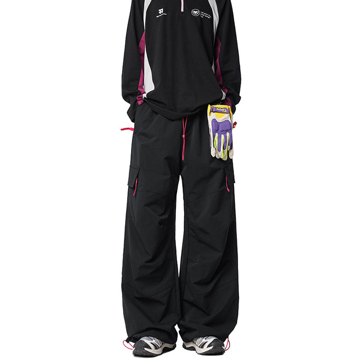 Herren Weite Funktions-Nylonhose mit Tunnelzugbund, Utility-Taschen & Baggy-Silhouette Echoarchiv