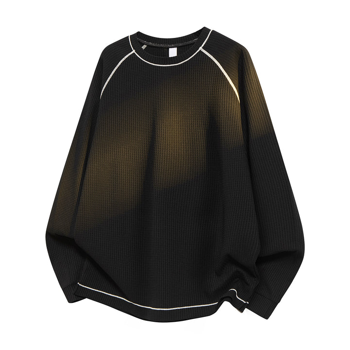 Herren Oversize Waffelstrick‑Sweatshirt mit Rundhals, Raglanärmeln und Kontrastnähten Echo Archiv