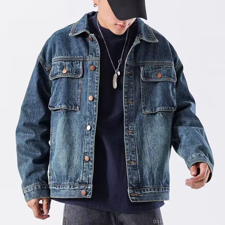 Herren Lässige Jeansjacke mit modernen Akzenten Echoarchiv