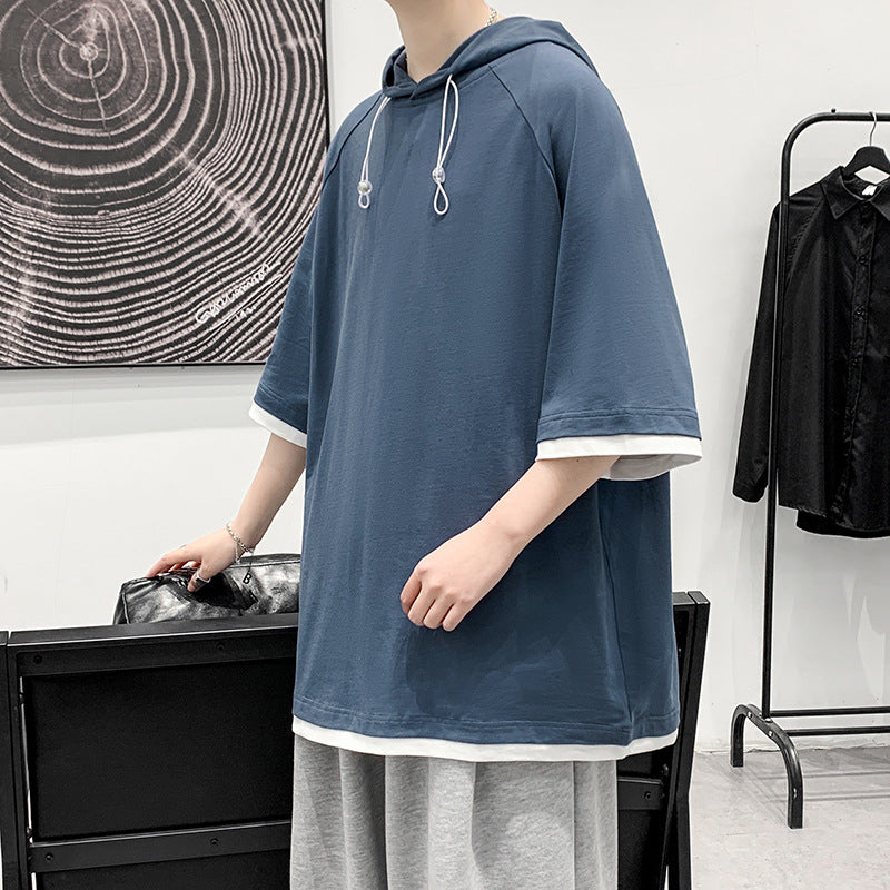 Herren Oversize T-Shirt mit Kapuze und atmungsaktiven Eigenschaften Echoarchiv