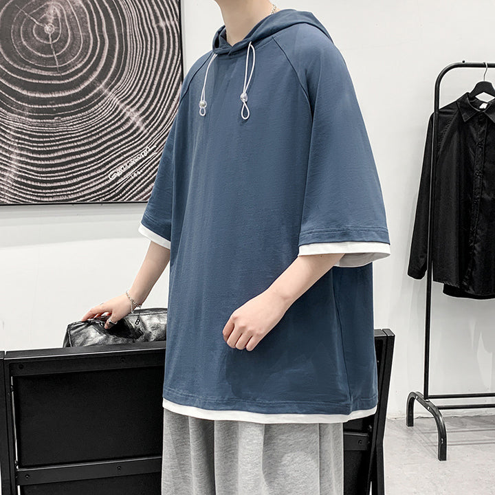 Herren Oversize T-Shirt mit Kapuze und atmungsaktiven Eigenschaften Echoarchiv