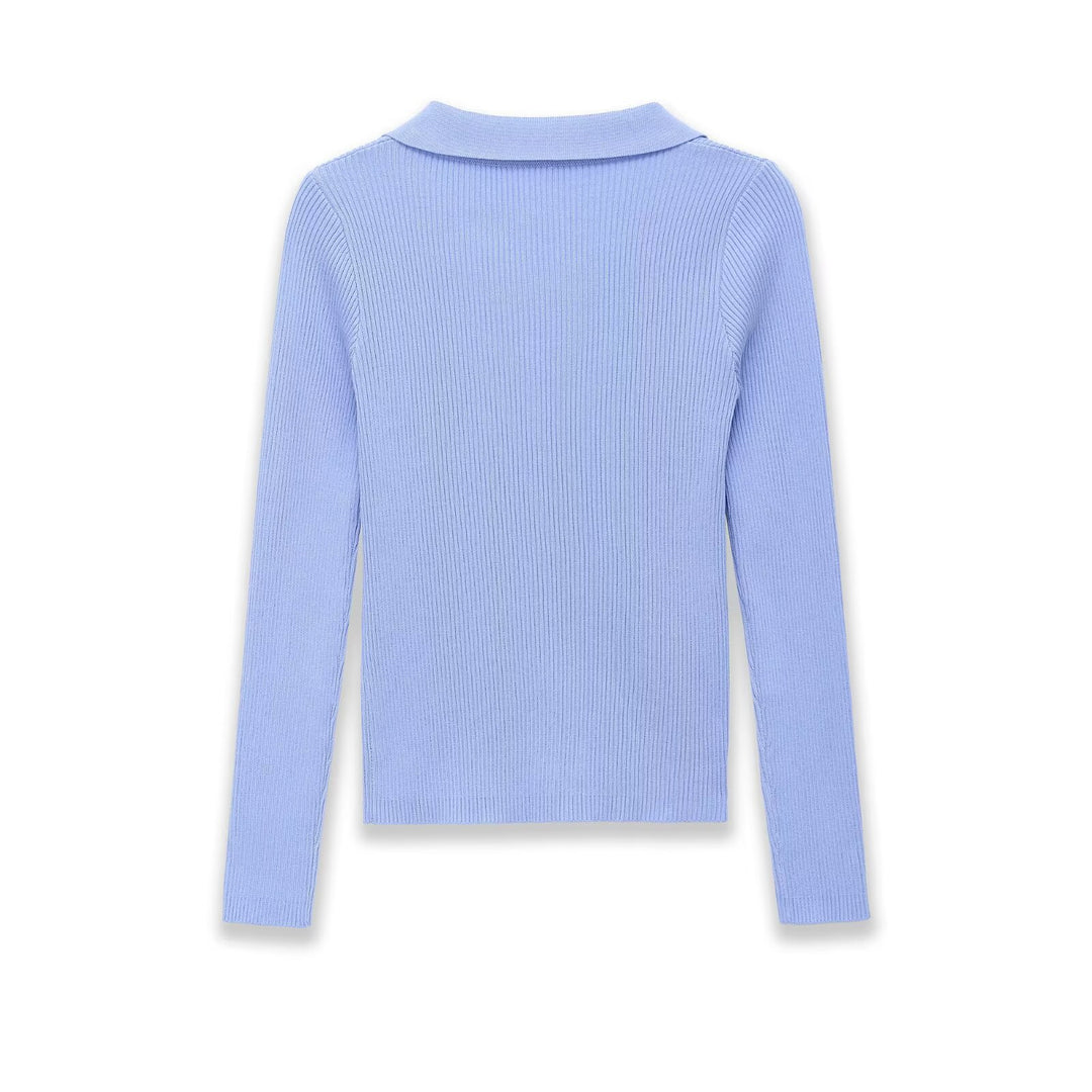 Damen Strickcardigan mit Rippenstruktur und Polokragen Echo Archiv