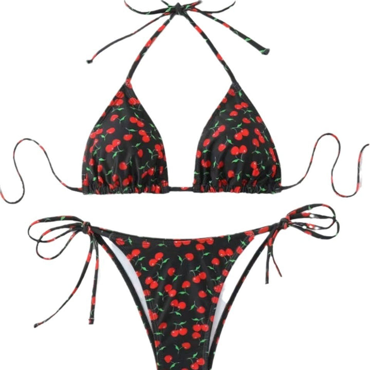 Damen Triangel-Bikini mit verspieltem Kirschmuster Echo Archiv