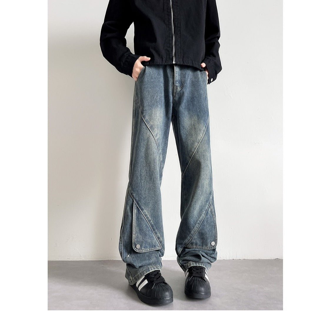 Damen Weitgeschnittene Jeans mit kreativem Design Echoarchiv