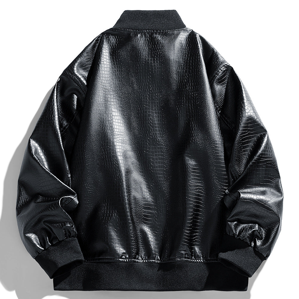 Herren Kunstlederjacke im modernen Design mit praktischen Taschen Echoarchiv