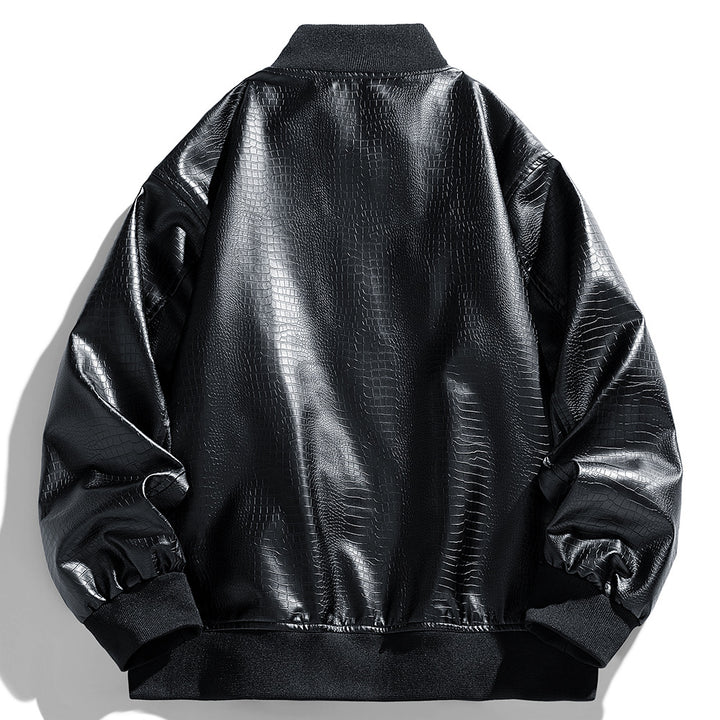 Herren Kunstlederjacke im modernen Design mit praktischen Taschen Echoarchiv