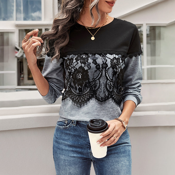 Damen Langer Pullover mit Spitze Echo Archiv