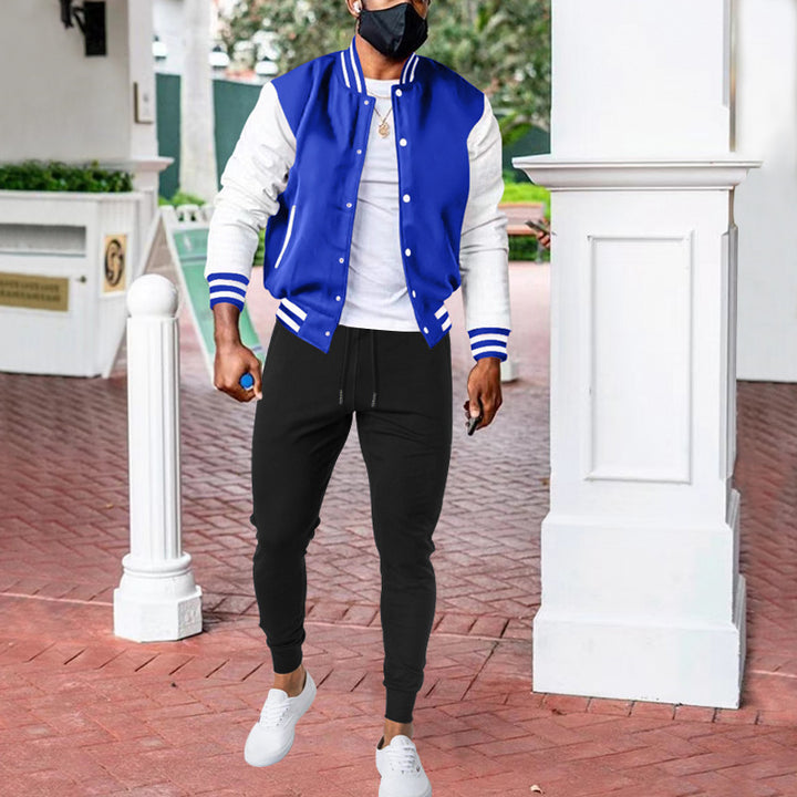 Herren Sportliche Collegejacke mit modernen Kontrastelementen Echoarchiv