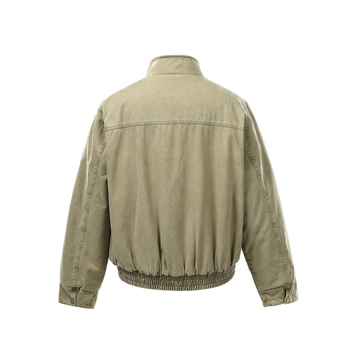 Herren Kurzboxy Utility-Bomberjacke aus Canvas mit gesteppter Frontpasse und Stehkragen Echoarchiv