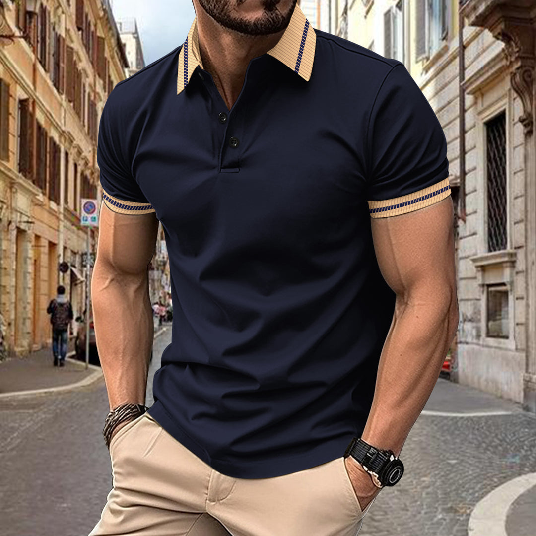 Stylisches Performance-Polo für Herren mit kontrastierenden Kragen Echoarchiv