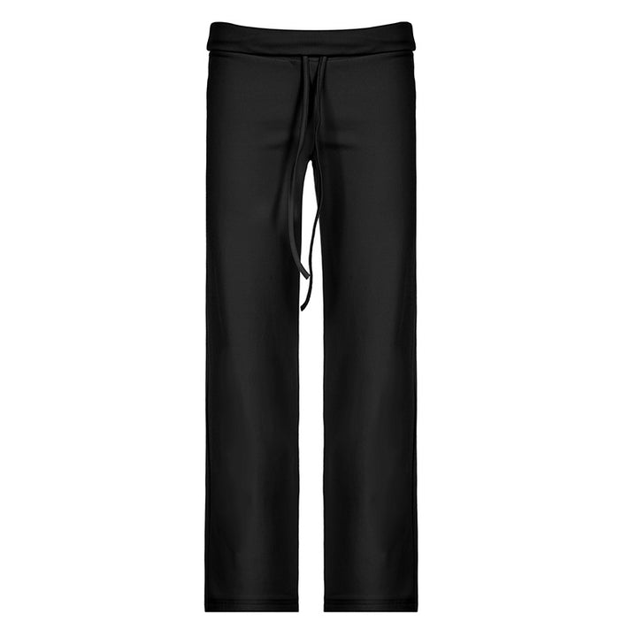 Damen nan weiche Highwaist-Loungehose aus Baumwollmix mit elastischem Komfortbund, Bindekordel und geradem Bein Echo Archiv