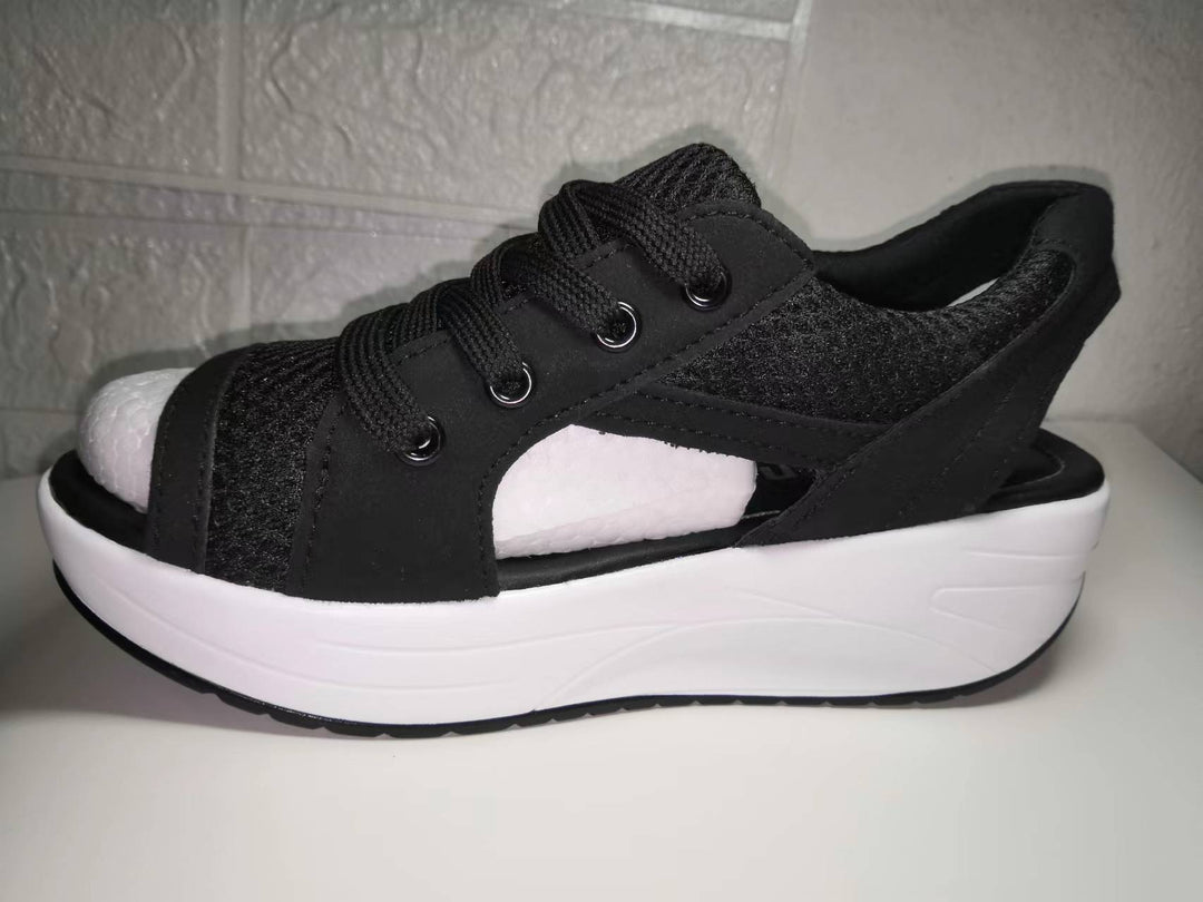 Damen nan Sneaker-Sandale mit Plateau-Sohle und atmungsaktivem Netzgewebe Echo Archiv