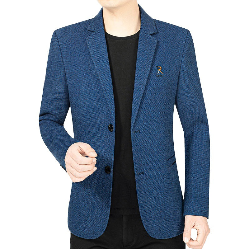 Herren Modernes Slim-Fit Sakko im Mikrostruktur-Gewebe mit leichtem Halbfutter – Tianoro