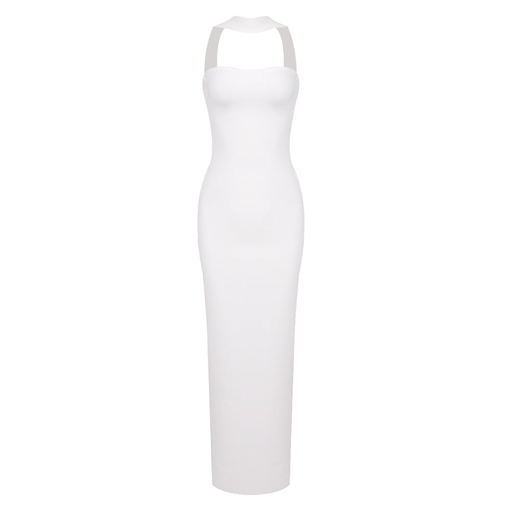 Damen elegantes Maxikleid mit verstellbaren Trägern Echo Archiv