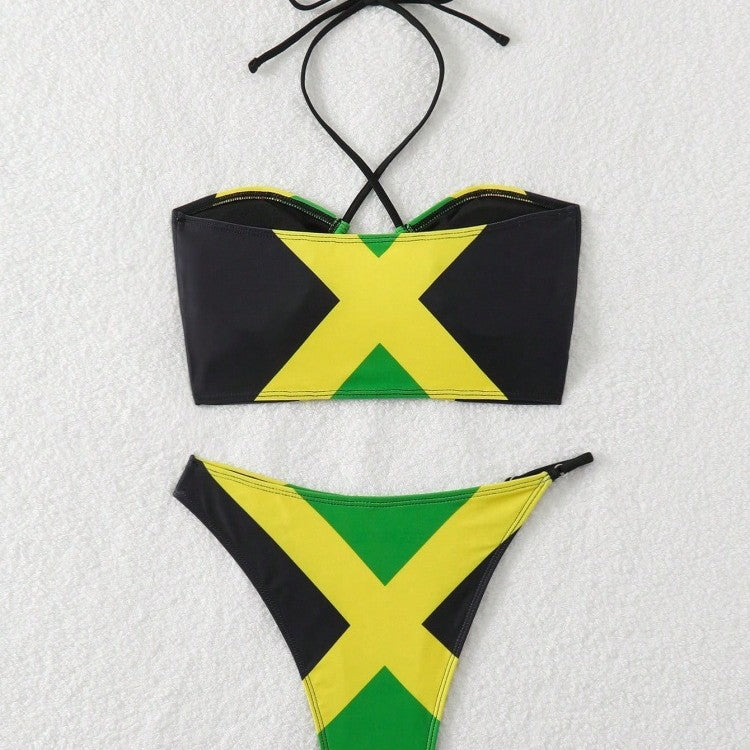 Damen Bikini mit trendy gekreuztem Oberteil und hohem Beinausschnitt Echo Archiv