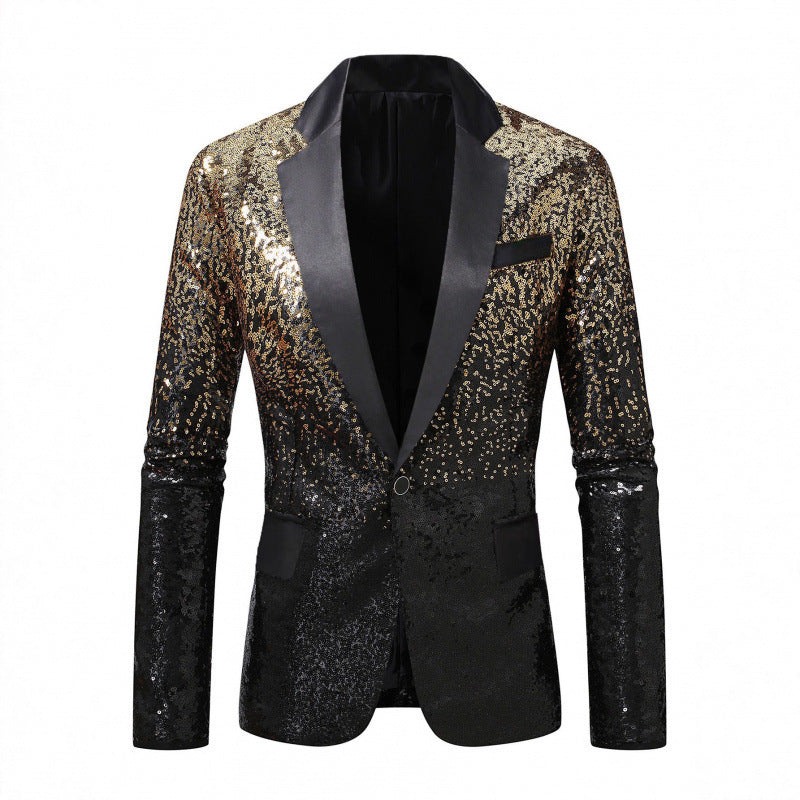 Herren Glamouröser Paillettenblazer mit elegantem Schnitt und schimmerndem Finish Echoarchiv