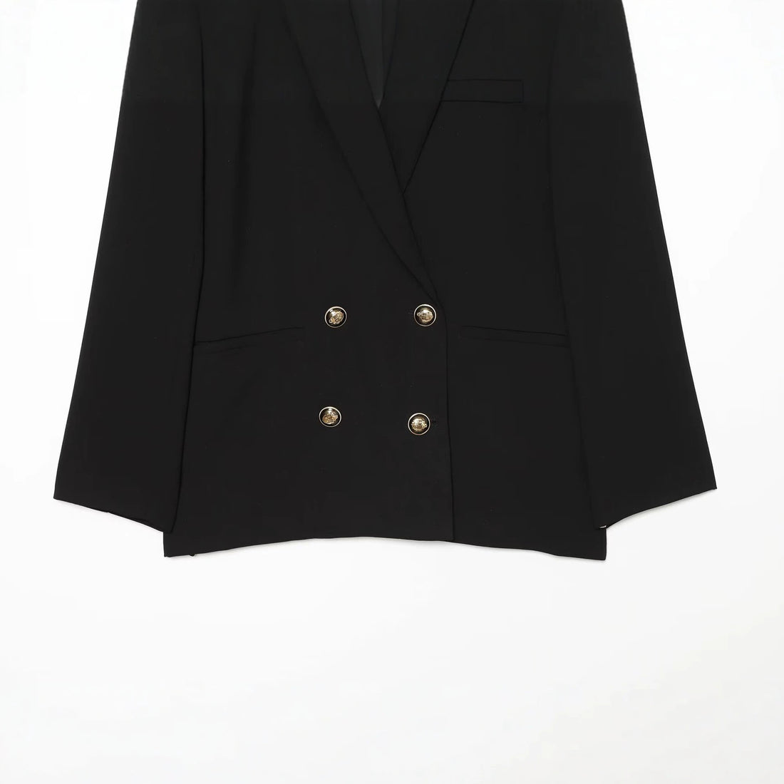 Damen Zweireihiger Oversize‑Blazer mit goldenen Zierknöpfen Echoarchiv