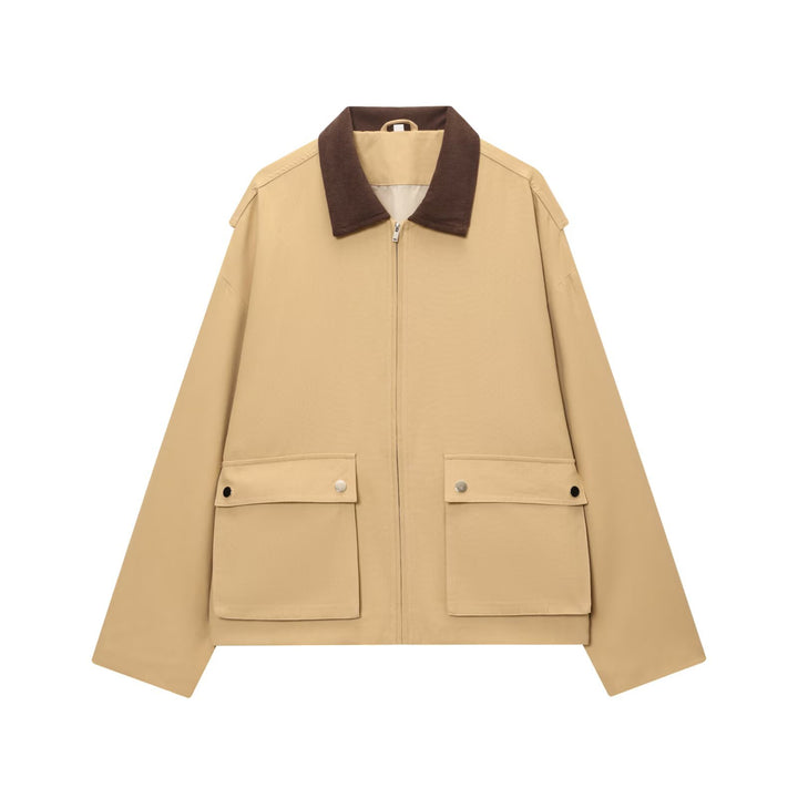 Damen Utility-Fieldjacke mit Cordkragen, Reißverschluss und aufgesetzten Klappentaschen Echoarchiv