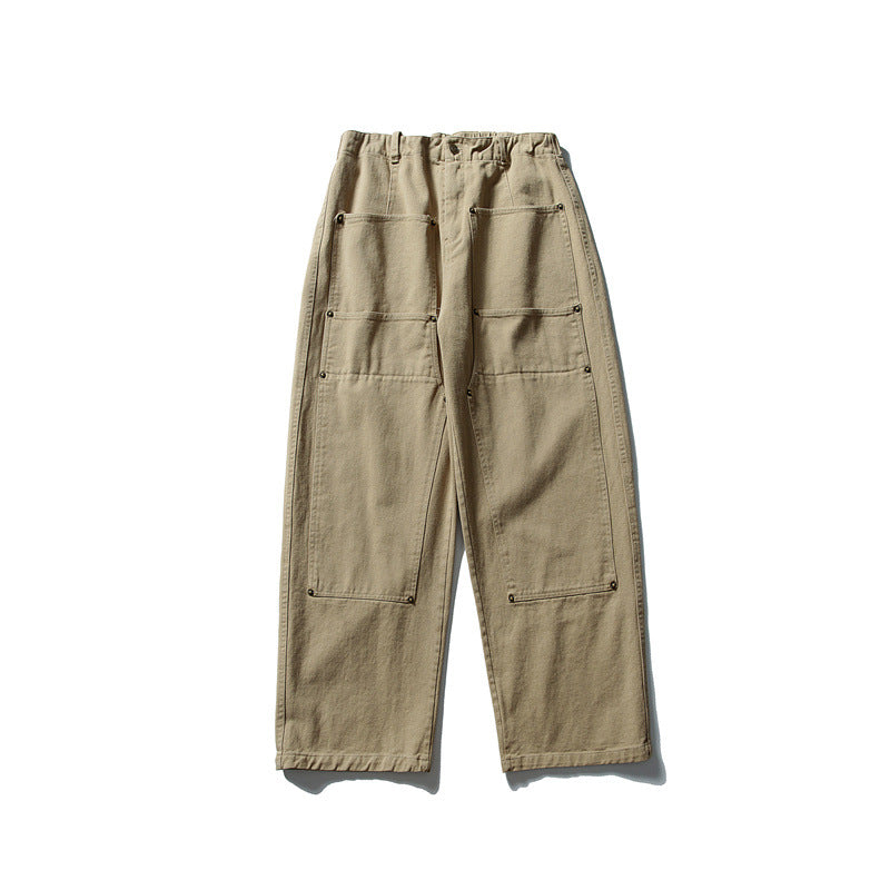 Herren weite Utility-Arbeitshose mit aufgesetzten Patch‑Taschen und elastischem Bund Echoarchiv
