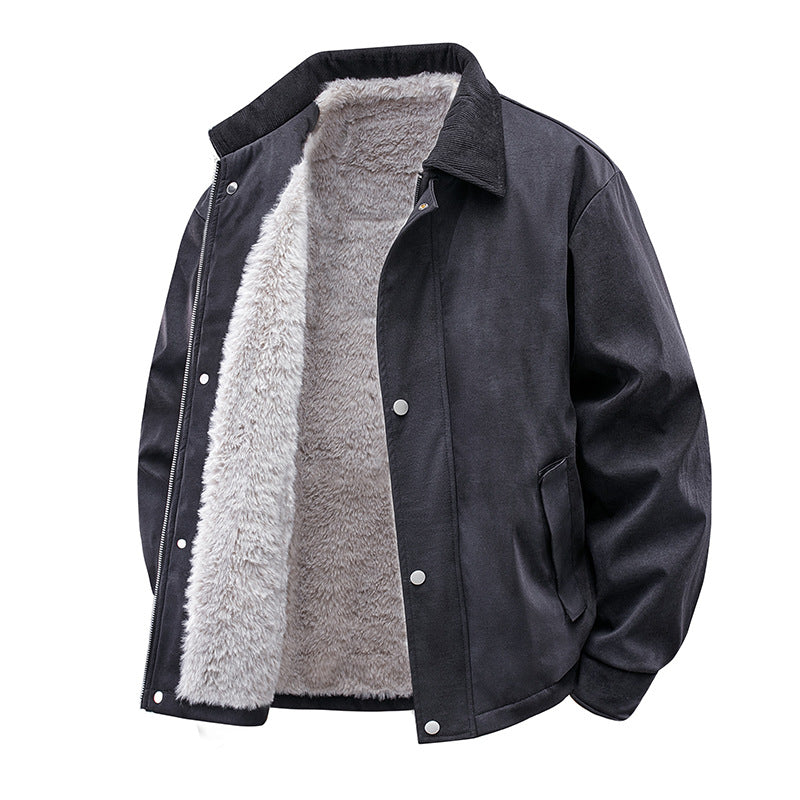 Herren Lässige Kunstlederjacke mit Teddyfutter Echo Archiv 1787738670