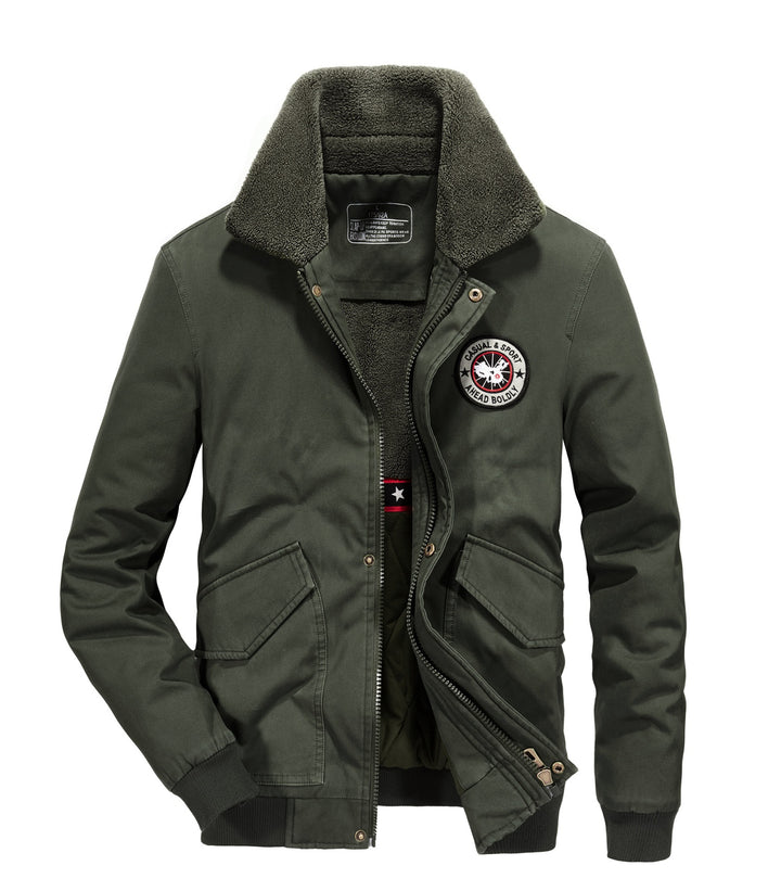 Herren lässige Pilotjacke mit warmem Sherpa-Futter Echoarchiv