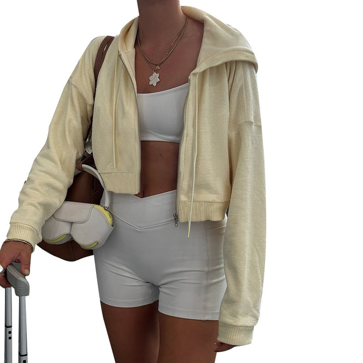 Damen lässige Sportbekleidungs-Set mit cropped Oberteil und bequemen Shorts Echo Archiv