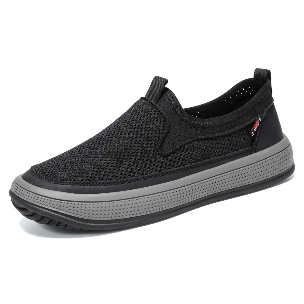 Herren nan atmungsaktiver Slip-On Mesh-Sneaker mit elastischem Einstieg und stoßdämpfender EVA-Plateausohle Echo Archiv