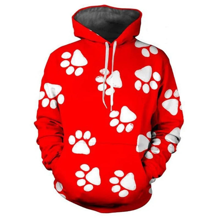 Damen Lustiger Kapuzenpullover mit Pfotenmotiv Echoarchiv