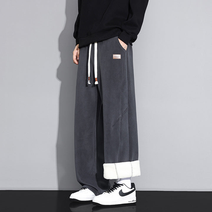Herren Weitgeschnittene und bequeme Fleece-Hose