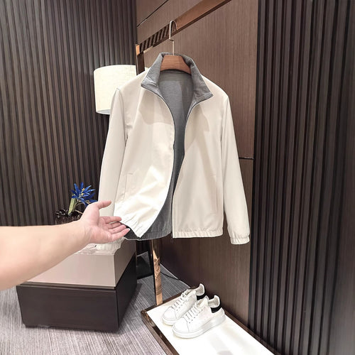 Herren Leichte Reißverschluss-Jacke mit elastischem Saum und kontrastkragen Echoarchiv