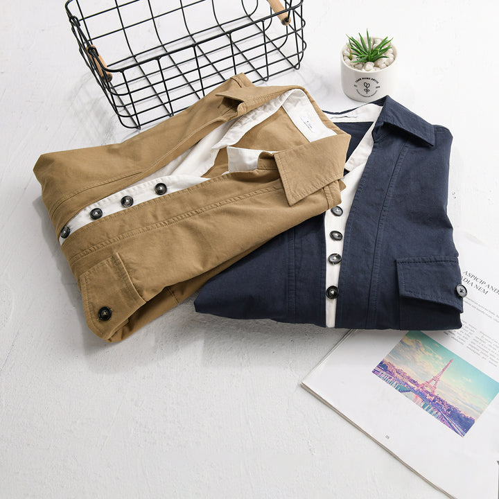 Herren Overshirt-Hemd mit halber Knopfleiste und aufgesetzter Brusttasche Echoarchiv