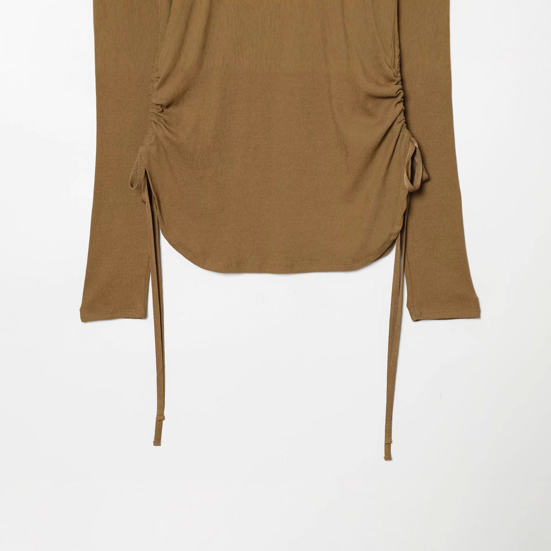 Damen nan tailliertes Longsleeve mit seitlicher Raffung und Tunnelzug Echo Archiv