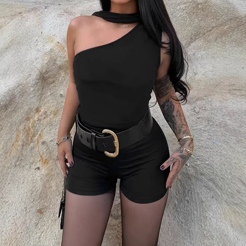 Damen Asymmetrisches Oberteil mit bindbarem Kragen und Raffung Echo Archiv