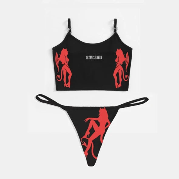 Damen Bandeau Bikini-Set mit auffälligem Grafikdruck Echo Archiv