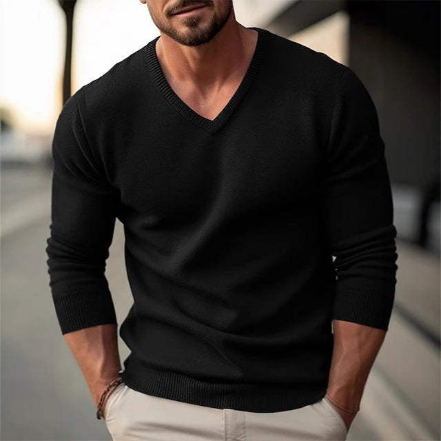 Herren eleganter V-Ausschnitt Pullover aus hochwertiger Baumwolle Echoarchiv