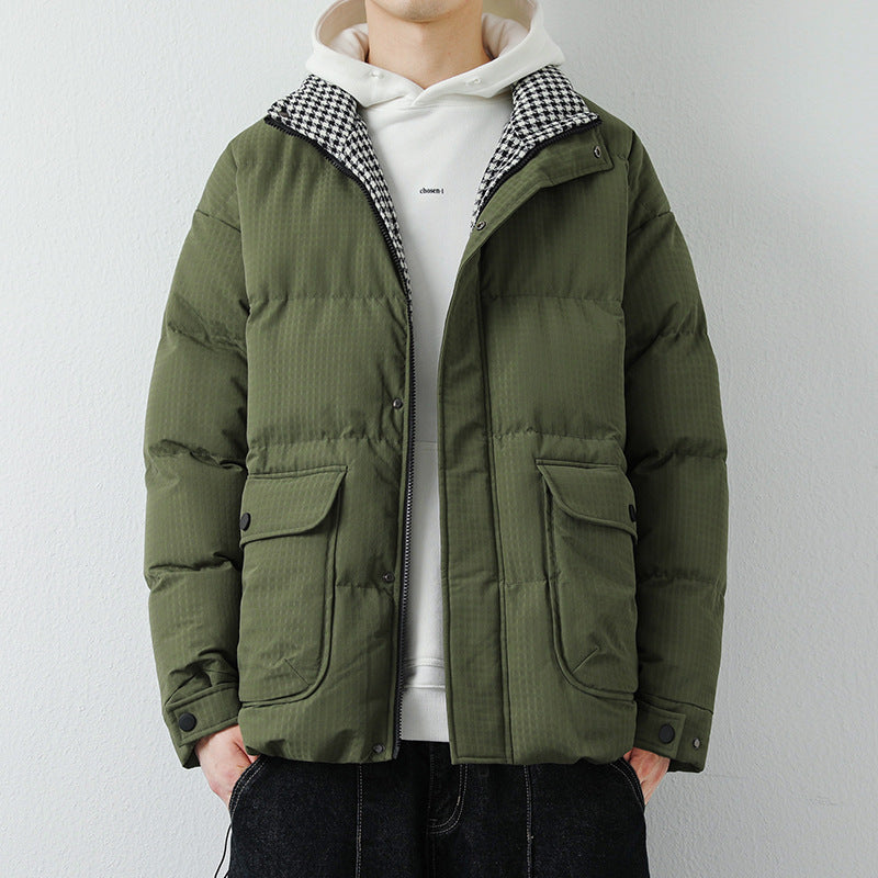 Herren Modische Pufferjacke mit Karokragen Echo Archiv