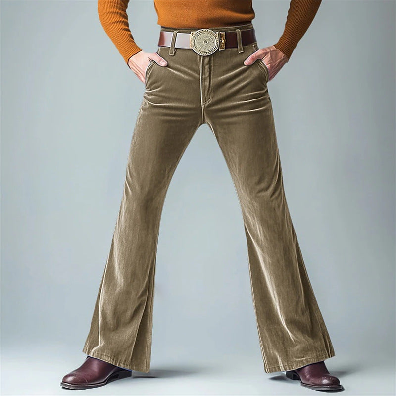 Herren lässige Flared-Hose aus hochwertigem Komfortstoff mit elegantem Schnitt Echoarchiv