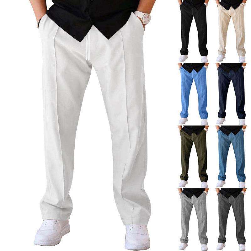 Herren elegante Freizeithose mit geradem Schnitt und klassischen Falten Echoarchiv