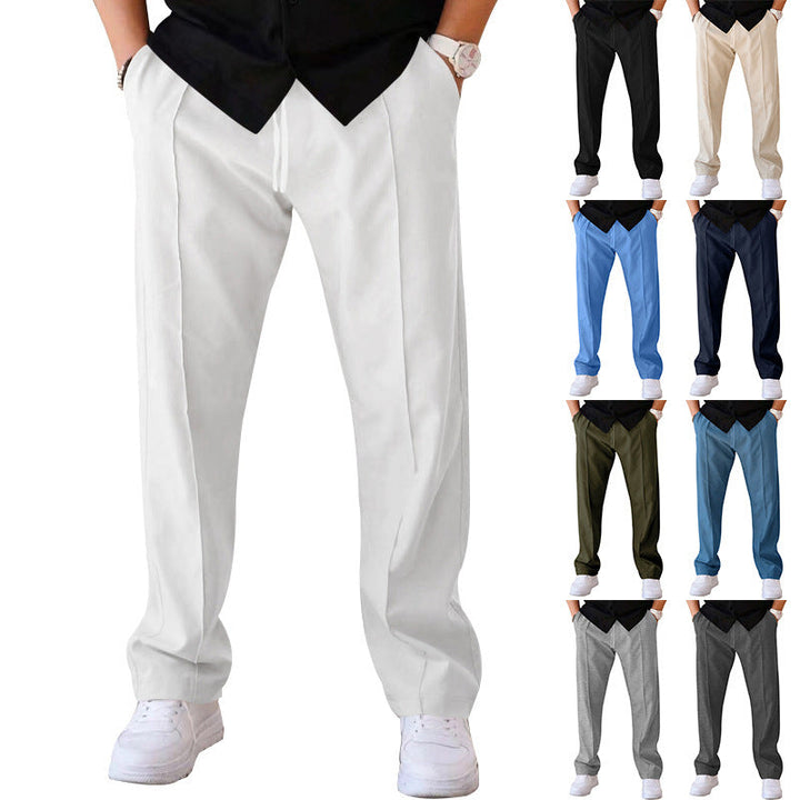 Herren elegante Freizeithose mit geradem Schnitt und klassischen Falten Echoarchiv