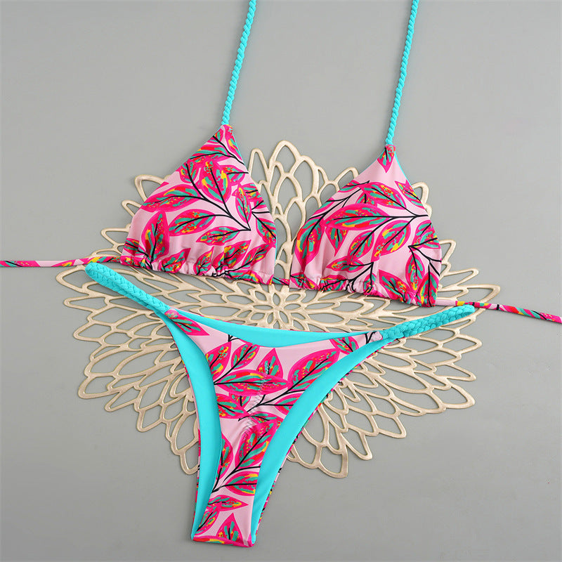 Damen Triangelbikini mit buntem Muster und verstellbaren Trägern Echo Archiv
