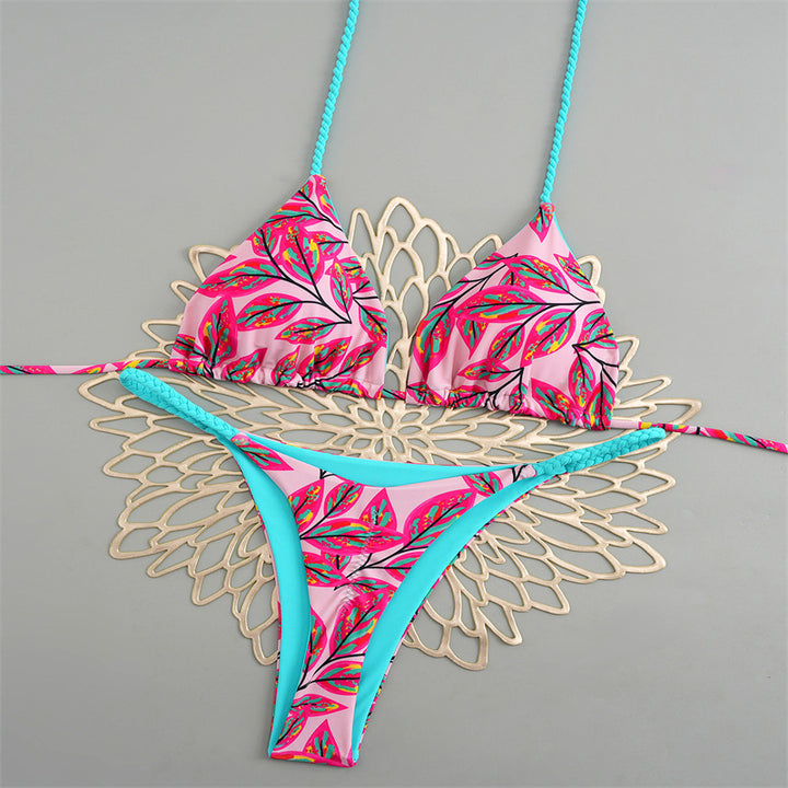 Damen Triangelbikini mit buntem Muster und verstellbaren Trägern Echo Archiv