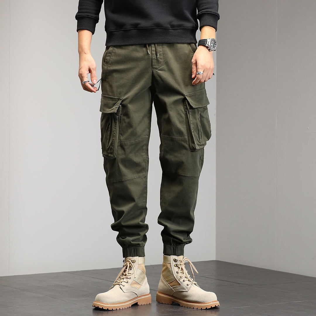 Herren Taktische Cargo‑Joggerhose mit elastischem Tunnelzugbund, Knieabnähern und Mehrfachtaschen Echo Archiv