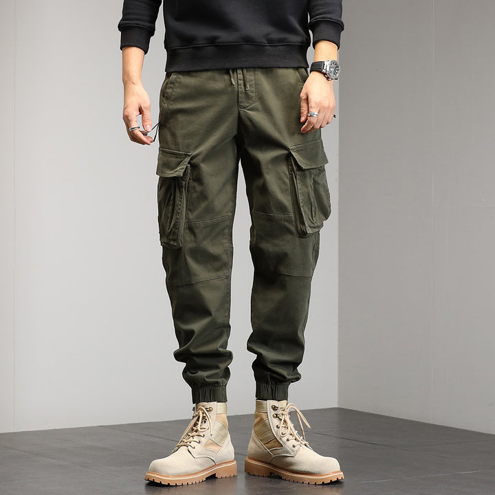 Herren Taktische Cargo‑Joggerhose mit elastischem Tunnelzugbund, Knieabnähern und Mehrfachtaschen Echo Archiv